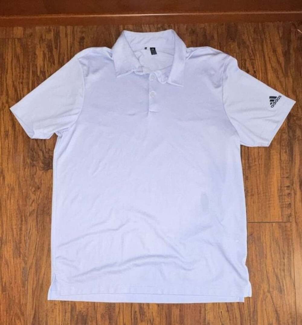 Adidas Primegreen Polo Shirt Size L Light Blue Athletic Golf Top